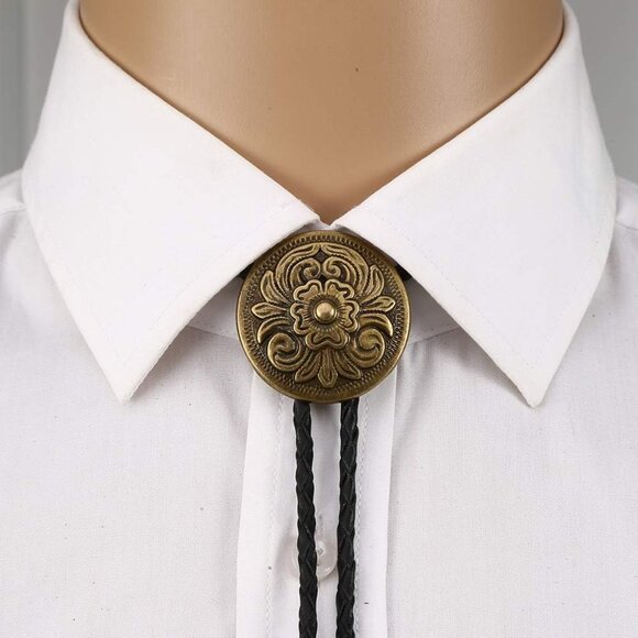 Bolo tie for Men Western Cowboy Native American Leather Necktie Accessories Bolo - Picture 5 of 6